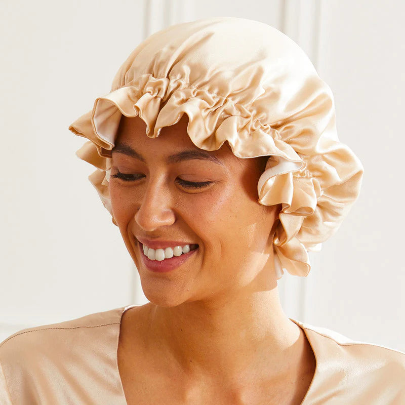 Double-Layer Reversible Silk Bonnet