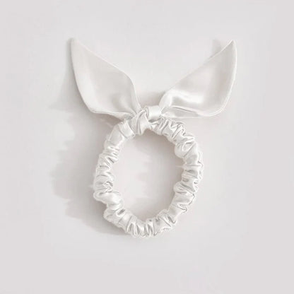 25 Momme Slim Silk Scrunchie with Bow