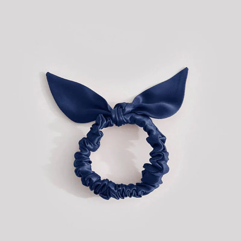 25 Momme Slim Silk Scrunchie with Bow