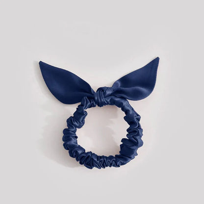25 Momme Slim Silk Scrunchie with Bow