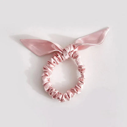 25 Momme Slim Silk Scrunchie with Bow
