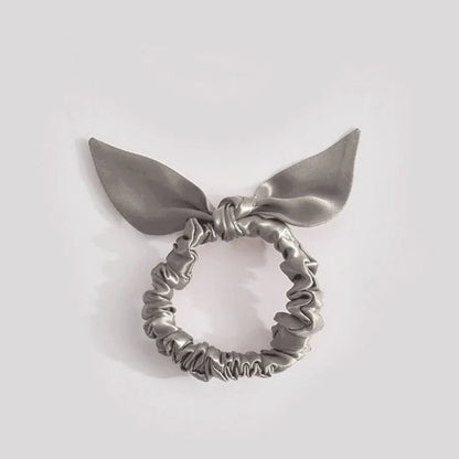 25 Momme Slim Silk Scrunchie with Bow