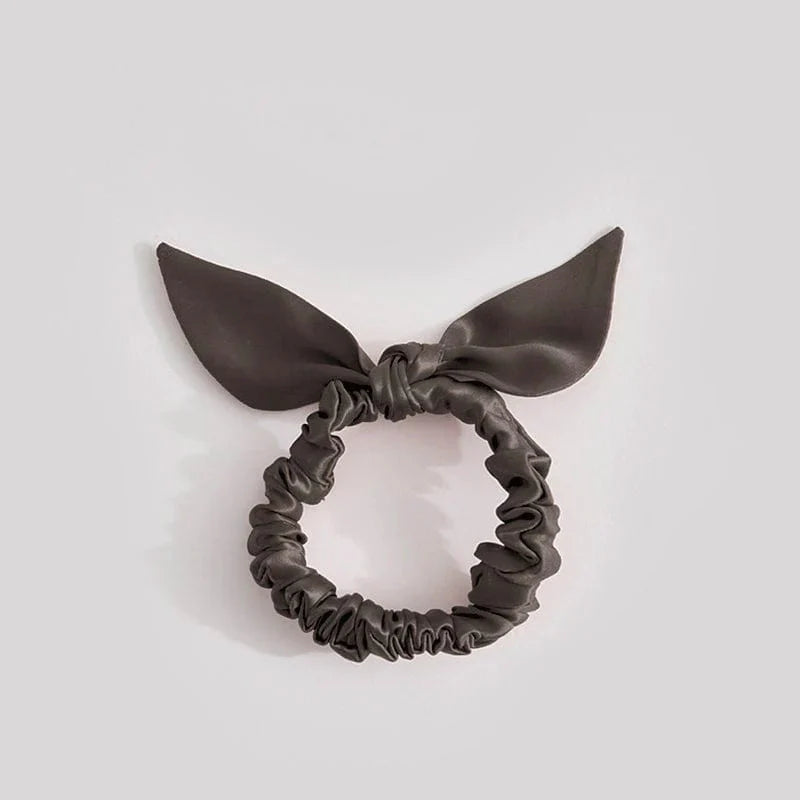 25 Momme Slim Silk Scrunchie with Bow