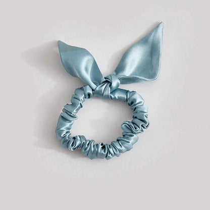 25 Momme Slim Silk Scrunchie with Bow